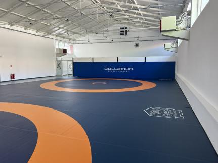 Delivery of Dollamur wrestling FlexiConnect mats UWW approved 